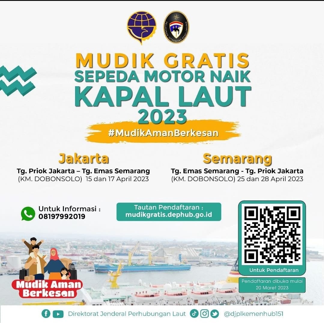 Gak Perlu Capai, Ikuti Mudik Gratis Sepeda Motor dengan Kapal 2023, Ini Syaratnya