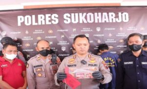 Barang bukti uang palsu/Dok Polres Sukoharjo